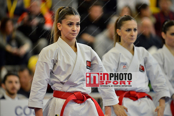 TURKEY FEMALE TEAM KATA (ELTEMUR, KUSMUS, SOFUOGLU) (TURKEY, TUR) in WKF Series A - Guadalajara (SPA).11/02/2018