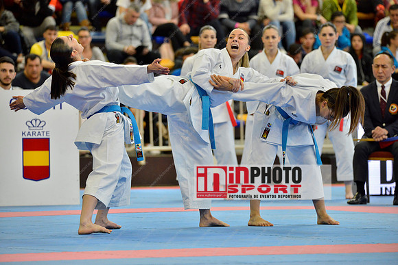 SPAIN KATA FEMALE TEAM, MARTA GARCIA LOZANO, LIDIA RODRIGUEZ ENCABO, RAQUEL ROY RUBIO in WKF Series A - Guadalajara (SPA).11/02/2018