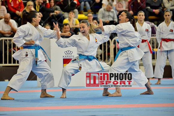 SPAIN KATA FEMALE TEAM, MARTA GARCIA LOZANO, LIDIA RODRIGUEZ ENCABO, RAQUEL ROY RUBIO in WKF Series A - Guadalajara (SPA).11/02/2018