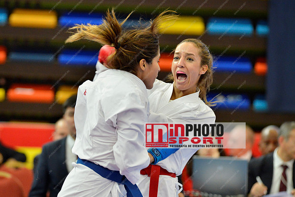 HASNAOUI BOUTHEINA (TUNISIA, TUN), Grande Alexandra (KARATE PERU, PER) in WKF Series A - Guadalajara (SPA).11/02/2018