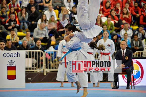 SPAIN KATA FEMALE TEAM, MARTA GARCIA LOZANO, LIDIA RODRIGUEZ ENCABO, RAQUEL ROY RUBIO in WKF Series A - Guadalajara (SPA).11/02/2018