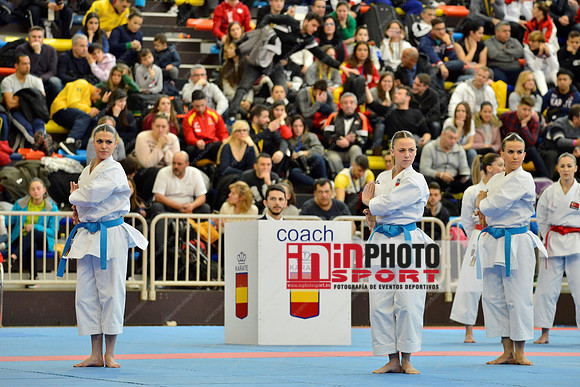 SPAIN KATA FEMALE TEAM, MARTA GARCIA LOZANO, LIDIA RODRIGUEZ ENCABO, RAQUEL ROY RUBIO in WKF Series A - Guadalajara (SPA).11/02/2018