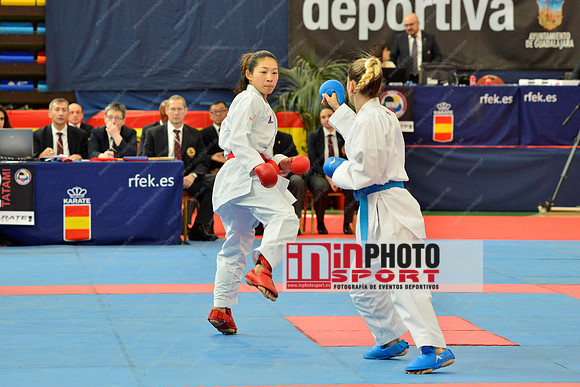 TADANO AYAKA (JAPAN, JPN), OZCELIK ARAPOGLU SERAP (TURKEY, TUR) in WKF Series A - Guadalajara (SPA).11/02/2018