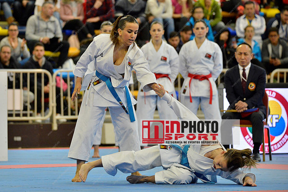 SPAIN KATA FEMALE TEAM, MARTA GARCIA LOZANO, LIDIA RODRIGUEZ ENCABO, RAQUEL ROY RUBIO in WKF Series A - Guadalajara (SPA).11/02/2018