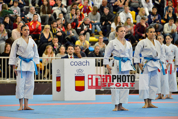 SPAIN KATA FEMALE TEAM, MARTA GARCIA LOZANO, LIDIA RODRIGUEZ ENCABO, RAQUEL ROY RUBIO in WKF Series A - Guadalajara (SPA).11/02/2018
