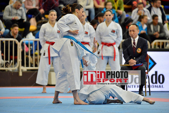 SPAIN KATA FEMALE TEAM, MARTA GARCIA LOZANO, LIDIA RODRIGUEZ ENCABO, RAQUEL ROY RUBIO in WKF Series A - Guadalajara (SPA).11/02/2018