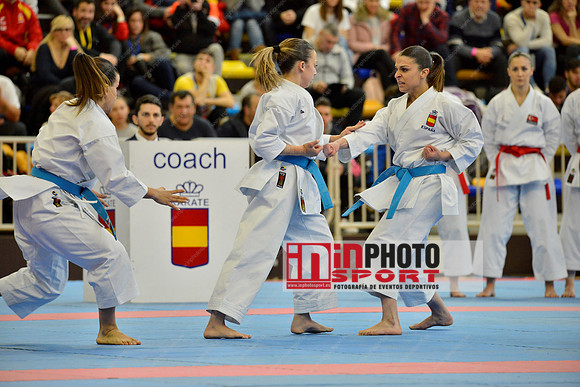 SPAIN KATA FEMALE TEAM, MARTA GARCIA LOZANO, LIDIA RODRIGUEZ ENCABO, RAQUEL ROY RUBIO in WKF Series A - Guadalajara (SPA).11/02/2018