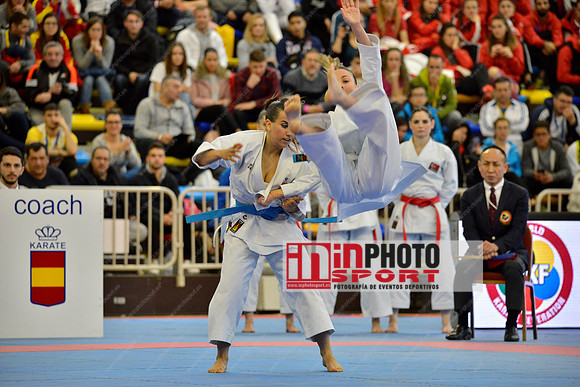 SPAIN KATA FEMALE TEAM, MARTA GARCIA LOZANO, LIDIA RODRIGUEZ ENCABO, RAQUEL ROY RUBIO in WKF Series A - Guadalajara (SPA).11/02/2018