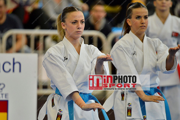 SPAIN KATA FEMALE TEAM, MARTA GARCIA LOZANO, LIDIA RODRIGUEZ ENCABO, RAQUEL ROY RUBIO in WKF Series A - Guadalajara (SPA).11/02/2018