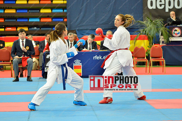 HASNAOUI BOUTHEINA (TUNISIA, TUN), Grande Alexandra (KARATE PERU, PER) in WKF Series A - Guadalajara (SPA).11/02/2018
