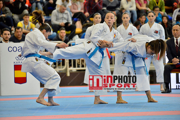 SPAIN KATA FEMALE TEAM, MARTA GARCIA LOZANO, LIDIA RODRIGUEZ ENCABO, RAQUEL ROY RUBIO in WKF Series A - Guadalajara (SPA).11/02/2018