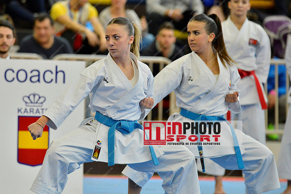 SPAIN KATA FEMALE TEAM, MARTA GARCIA LOZANO, LIDIA RODRIGUEZ ENCABO, RAQUEL ROY RUBIO in WKF Series A - Guadalajara (SPA).11/02/2018