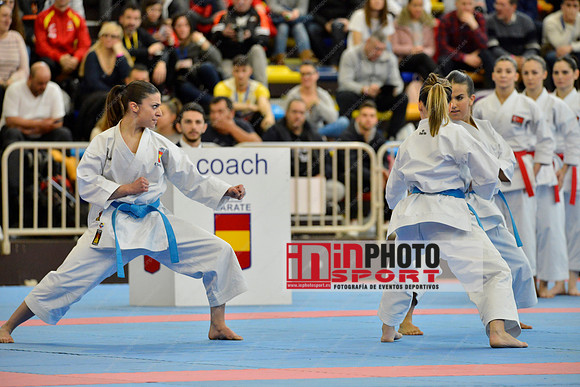 SPAIN KATA FEMALE TEAM, MARTA GARCIA LOZANO, LIDIA RODRIGUEZ ENCABO, RAQUEL ROY RUBIO in WKF Series A - Guadalajara (SPA).11/02/2018