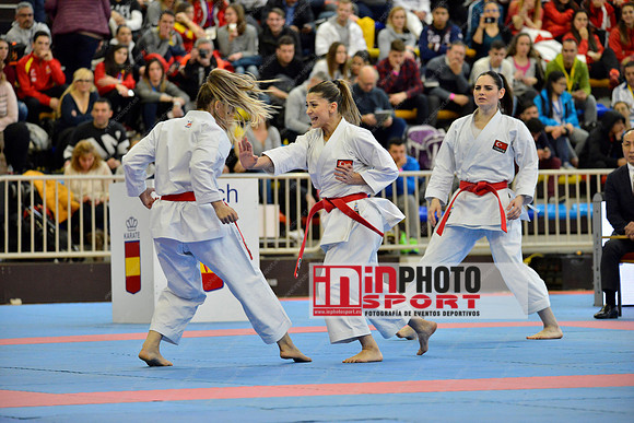 TURKEY FEMALE TEAM KATA (ELTEMUR, KUSMUS, SOFUOGLU) (TURKEY, TUR) in WKF Series A - Guadalajara (SPA).11/02/2018