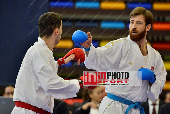 Martinez Velilla Marcos (SHURIYAMA, ESP), ERKAN ENES (TURKEY, TUR) in WKF Series A - Guadalajara (SPA).11/02/2018