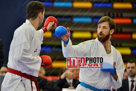 Martinez Velilla Marcos (SHURIYAMA, ESP), ERKAN ENES (TURKEY, TUR) in WKF Series A - Guadalajara (SPA).11/02/2018
