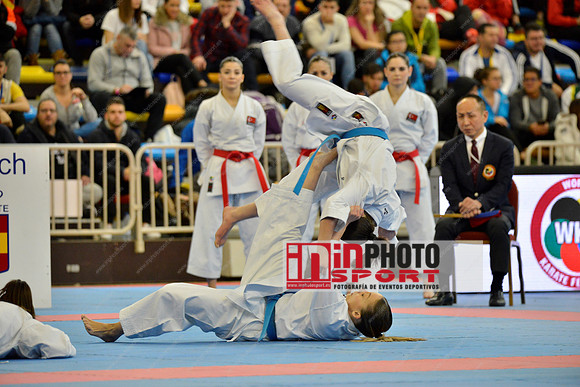 SPAIN KATA FEMALE TEAM, MARTA GARCIA LOZANO, LIDIA RODRIGUEZ ENCABO, RAQUEL ROY RUBIO in WKF Series A - Guadalajara (SPA).11/02/2018