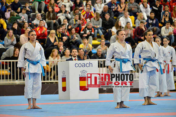 SPAIN KATA FEMALE TEAM, MARTA GARCIA LOZANO, LIDIA RODRIGUEZ ENCABO, RAQUEL ROY RUBIO in WKF Series A - Guadalajara (SPA).11/02/2018